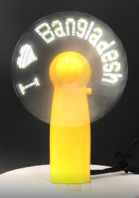 SUNJET Mini Portable LED Message Fan – Handheld Rechargeable Electric Fan